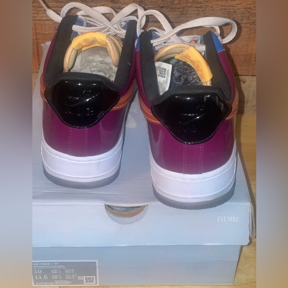 Nike Air Force 1 Low SP Undefeated Multi-Patent Total Orange Sneakers - Picture 6 of 10